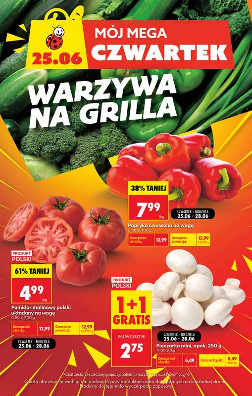 Biedronka - gazetka promocyjna Mój mega czwartek od czwartku 25.06 do niedzieli 28.06