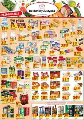 Delikatesy Justynka - gazetka promocyjna Gazetka od czwartku 25.06 do środy 08.07