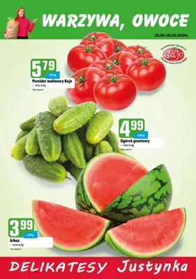 Delikatesy Justynka - gazetka promocyjna Plakaty promocyjne od czwartku 25.06 do niedzieli 28.06