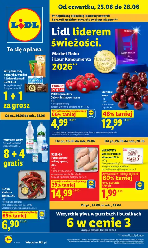 Lidl - gazetka promocyjna Oferta od czwartku od czwartku 25.06 do niedzieli 28.06