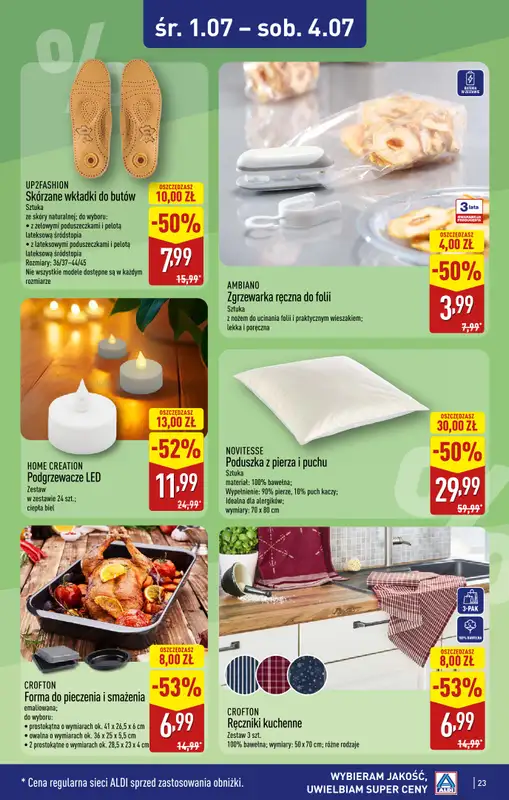 Aldi - gazetka promocyjna Warszawa, ul. Gen. K. S. Rudnickiego 5, WIELKIE OTWARCIE już w ŚRODĘ! od środy 01.07 do soboty 04.07 - strona 23