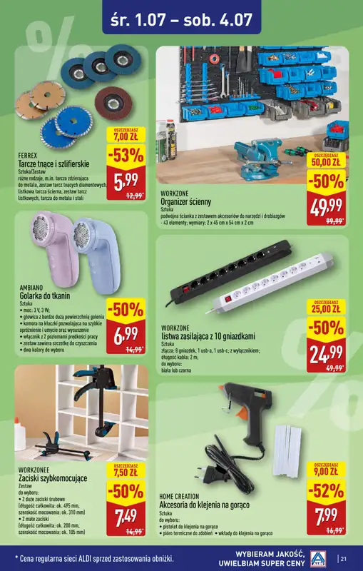 Aldi - gazetka promocyjna Warszawa, ul. Gen. K. S. Rudnickiego 5, WIELKIE OTWARCIE już w ŚRODĘ! od środy 01.07 do soboty 04.07 - strona 21