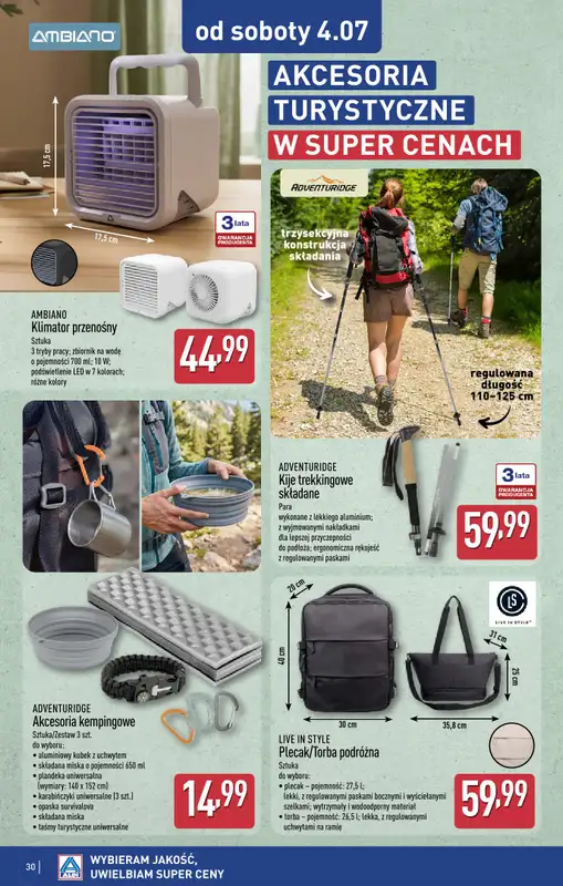 Aldi - gazetka promocyjna Warszawa, ul. Gen. K. S. Rudnickiego 5, WIELKIE OTWARCIE już w ŚRODĘ! od środy 01.07 do soboty 04.07 - strona 30