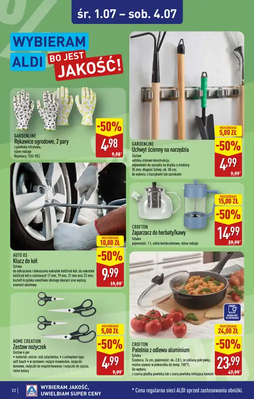 Aldi - gazetka promocyjna Warszawa, ul. Gen. K. S. Rudnickiego 5, WIELKIE OTWARCIE już w ŚRODĘ! od środy 01.07 do soboty 04.07 - strona 22
