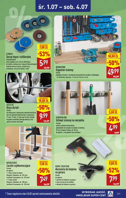 Aldi - gazetka promocyjna Ostrołęka, ppłk. Cieplińskiego "Pługa" 2, WIELKIE OTWARCIE już w ŚRODĘ od środy 01.07 do soboty 04.07 - strona 21