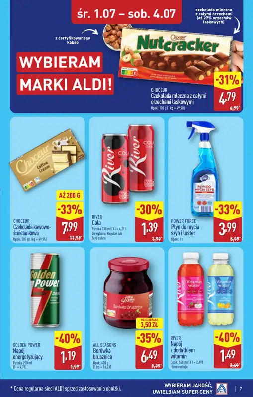 Aldi - gazetka promocyjna Ostrołęka, ppłk. Cieplińskiego "Pługa" 2, WIELKIE OTWARCIE już w ŚRODĘ od środy 01.07 do soboty 04.07 - strona 7