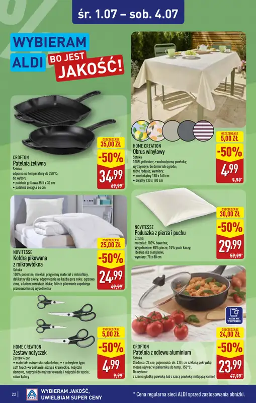 Aldi - gazetka promocyjna Ostrołęka, ppłk. Cieplińskiego "Pługa" 2, WIELKIE OTWARCIE już w ŚRODĘ od środy 01.07 do soboty 04.07 - strona 22