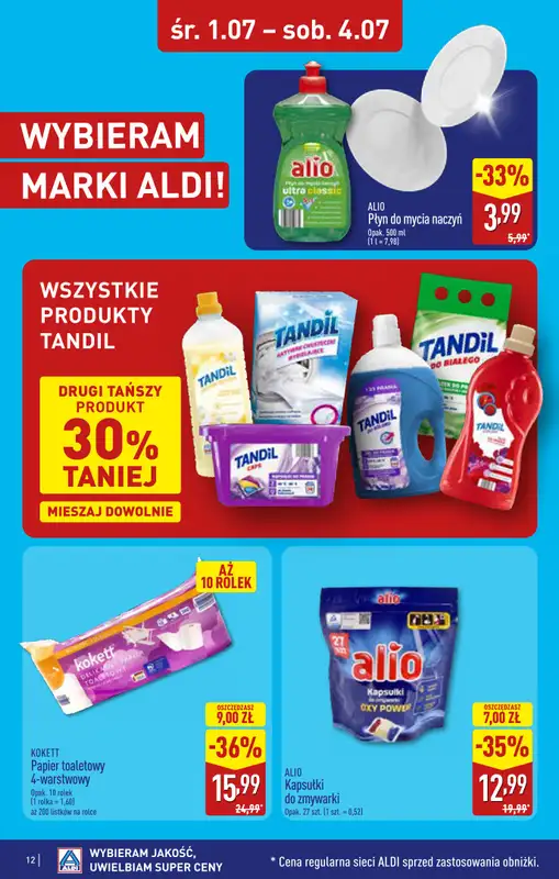 Aldi - gazetka promocyjna Ostrołęka, ppłk. Cieplińskiego "Pługa" 2, WIELKIE OTWARCIE już w ŚRODĘ od środy 01.07 do soboty 04.07 - strona 12