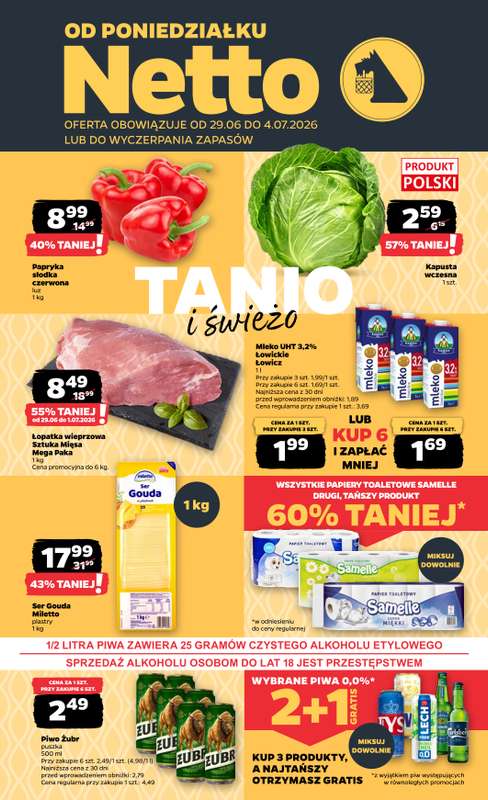 Netto - gazetka promocyjna Gazetka Spożywcza od poniedziałku 29.06 do soboty 04.07