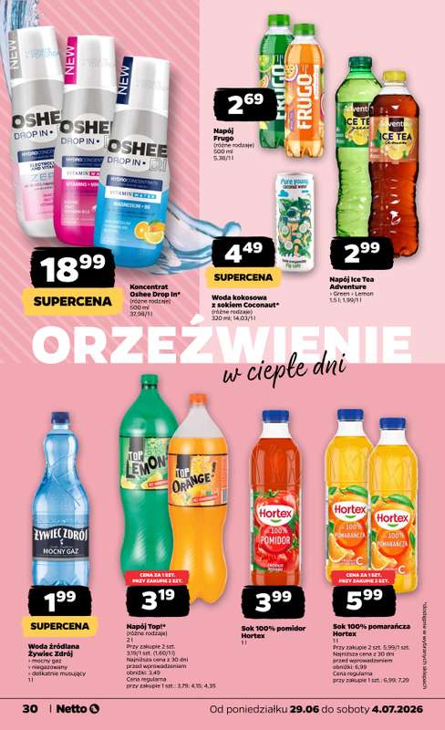 Netto - gazetka promocyjna Gazetka Spożywcza od poniedziałku 29.06 do soboty 04.07 - strona 30