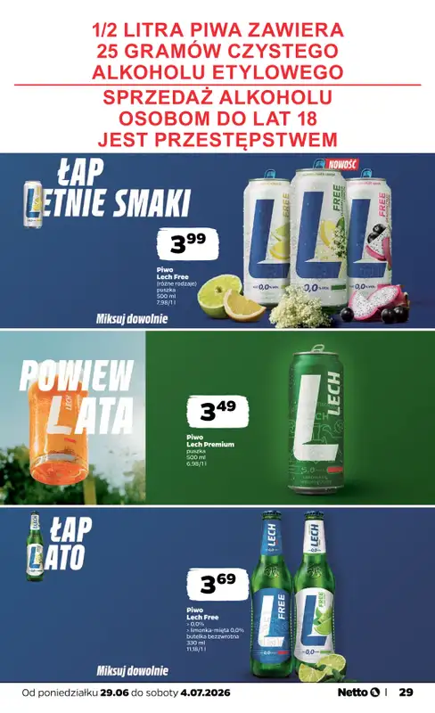 Netto - gazetka promocyjna Gazetka Spożywcza od poniedziałku 29.06 do soboty 04.07 - strona 29