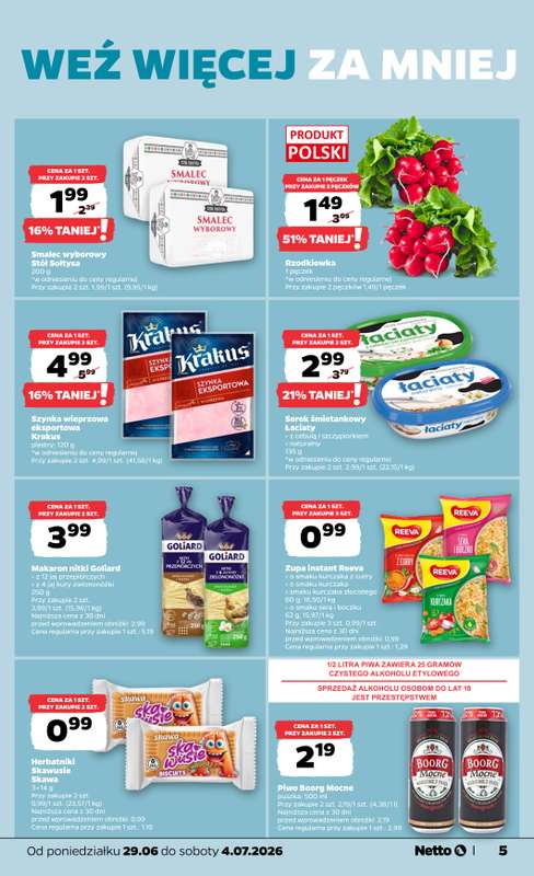Netto - gazetka promocyjna Gazetka Spożywcza od poniedziałku 29.06 do soboty 04.07 - strona 5