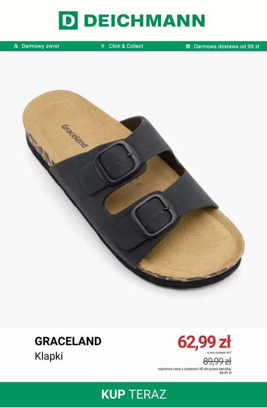 Deichmann - gazetka promocyjna Do -50% na klapki damskie od soboty 27.06  - strona 13