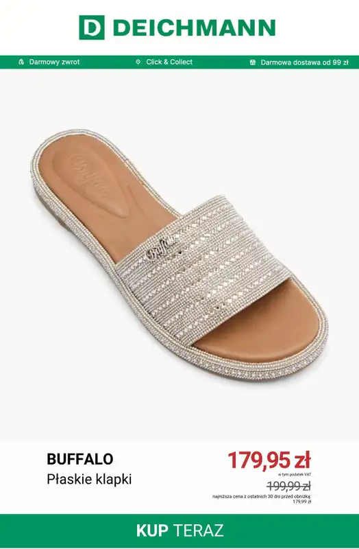 Deichmann - gazetka promocyjna Do -50% na klapki damskie od soboty 27.06  - strona 7