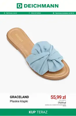 Deichmann - gazetka promocyjna Do -50% na klapki damskie od soboty 27.06  - strona 12