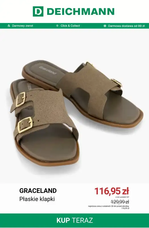 Deichmann - gazetka promocyjna Do -50% na klapki damskie od soboty 27.06  - strona 4