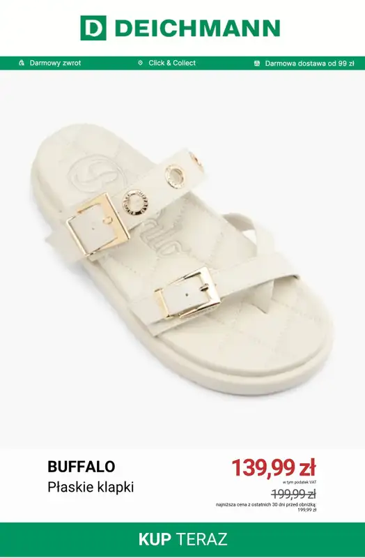 Deichmann - gazetka promocyjna Do -50% na klapki damskie od soboty 27.06  - strona 5