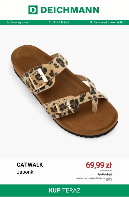Deichmann - gazetka promocyjna Do -50% na klapki damskie od soboty 27.06  - strona 11