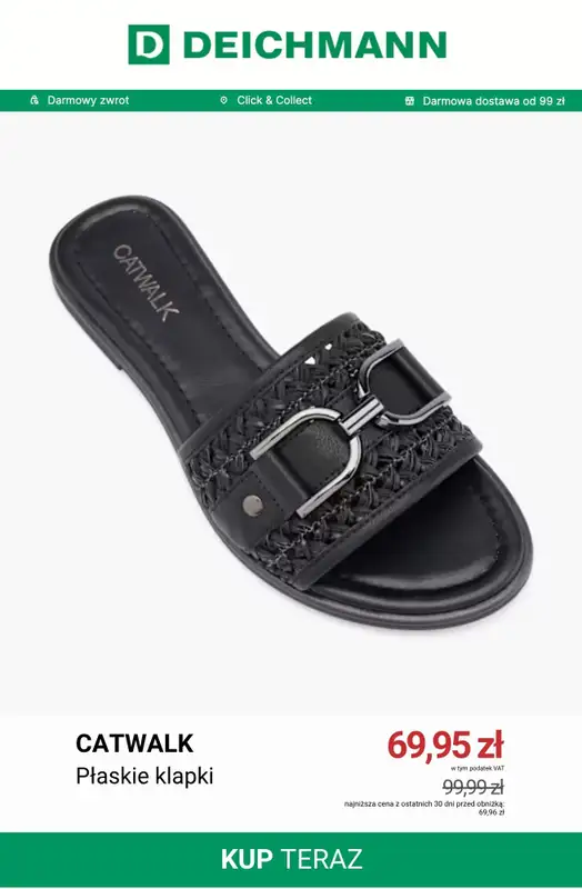 Deichmann - gazetka promocyjna Do -50% na klapki damskie od soboty 27.06  - strona 2