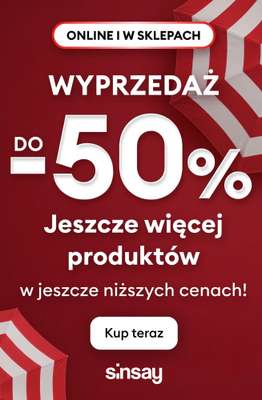 Sinsay - gazetka promocyjna WYPRZEDAŻ do -50% - więcej produktów w jeszcze niższych cenach! od czwartku 25.06 