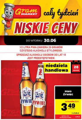 Gram Market - gazetka promocyjna Cały tydzień niskie ceny od piątku 26.06 do środy 01.07