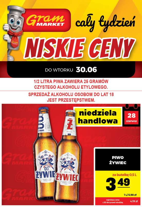 Gram Market - gazetka promocyjna Cały tydzień niskie ceny od piątku 26.06 do środy 01.07