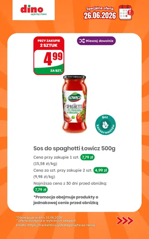 Dino - gazetka promocyjna Specjalna oferta na 26.06.2026 - promocje spoza gazetki od piątku 26.06 do piątku 26.06 - strona 6