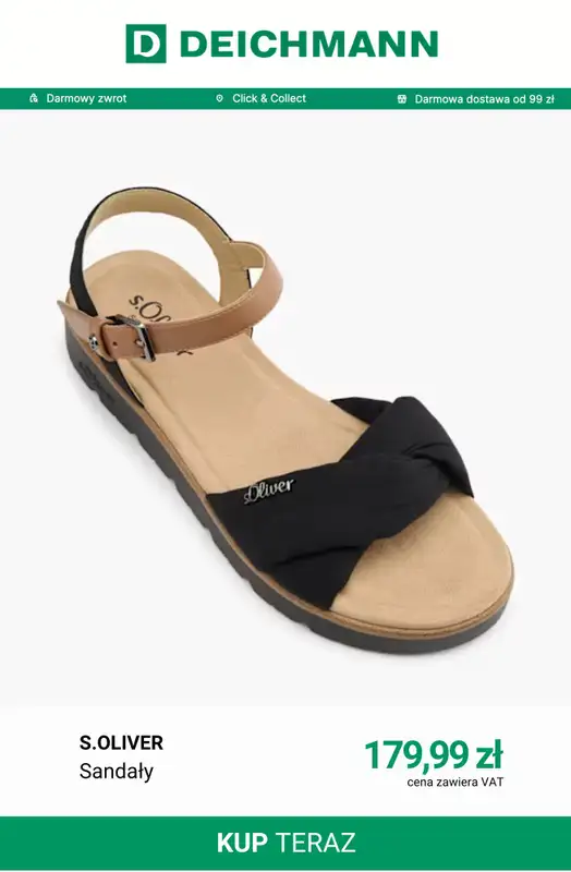 Deichmann - gazetka promocyjna -30% na nieprzecenione sandały i klapki przy zakupach powyżej 149 zł od piątku 26.06 do niedzieli 28.06 - strona 5