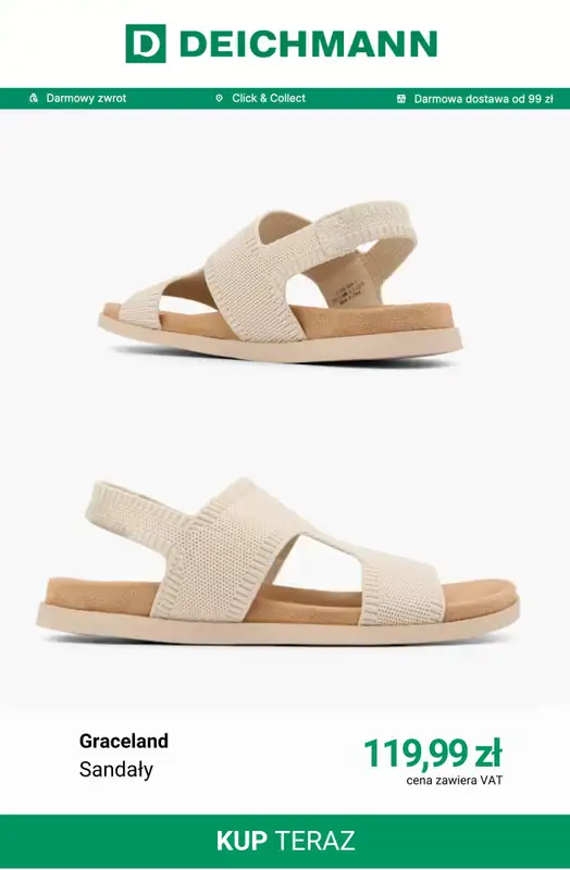 Deichmann - gazetka promocyjna -30% na nieprzecenione sandały i klapki przy zakupach powyżej 149 zł od piątku 26.06 do niedzieli 28.06 - strona 2