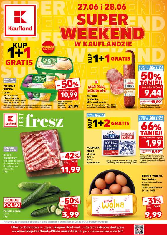 Kaufland - gazetka promocyjna Oferta Kaufland - SUPER WEEKEND od soboty 27.06 do niedzieli 28.06