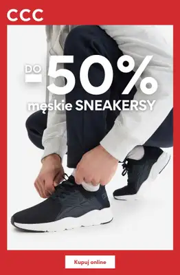 CCC - gazetka promocyjna Męskie SNEAKERSY do -50% taniej od niedzieli 28.06 