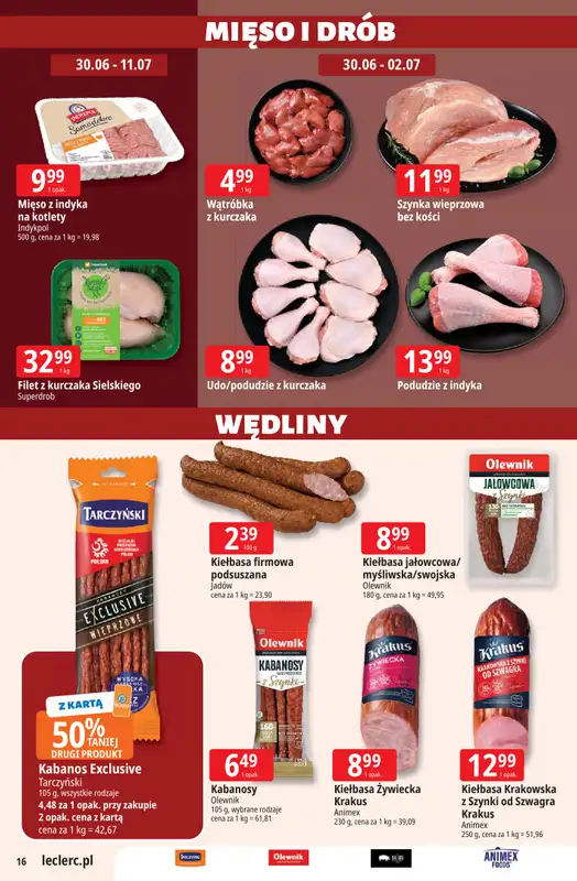 Leclerc - gazetka promocyjna Oferta E.Leclerc od wtorku 30.06 do soboty 11.07 - strona 16