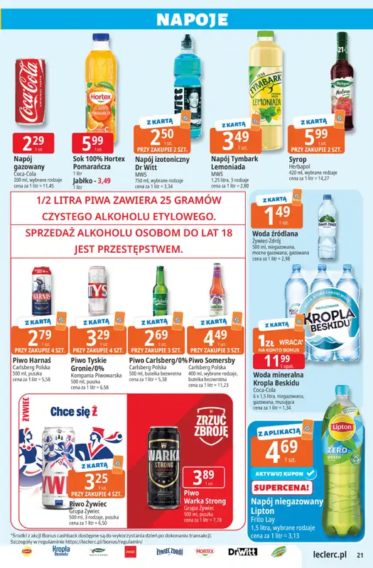 Leclerc - gazetka promocyjna Oferta E.Leclerc od wtorku 30.06 do soboty 11.07 - strona 21