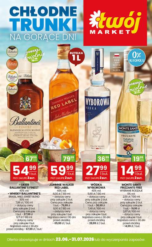 Twój Market - gazetka promocyjna Gazetka alkoholowa od piątku 26.06 do piątku 31.07