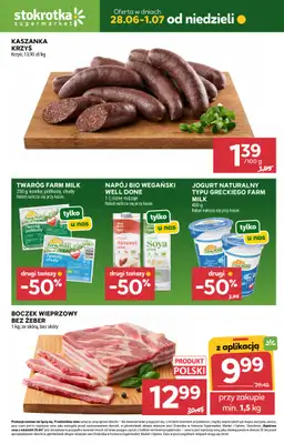 Stokrotka - gazetka promocyjna Hity na start od niedzieli 28.06 do środy 01.07