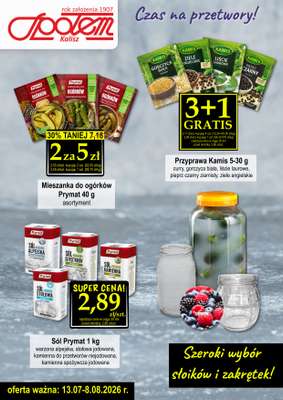 Społem - Blisko i Korzystnie - gazetka promocyjna Plakat promocyjny PSS Kalisz od poniedziałku 13.07 do soboty 08.08