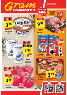 Gram Market - gazetka promocyjna Gazetka od środy 01.07 do wtorku 07.07