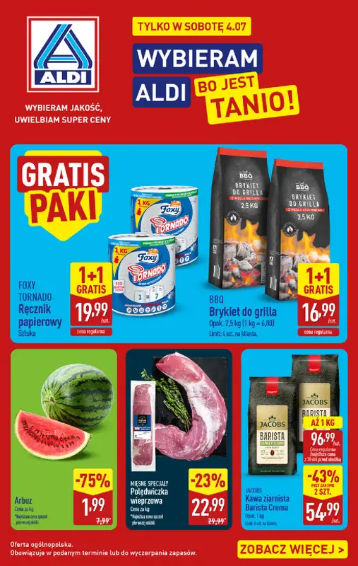 Aldi - gazetka promocyjna Najlepsze oferty na sobotę w Aldi!  