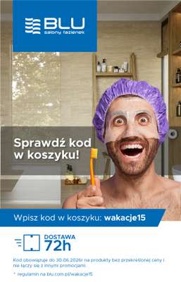 Blu Salony Łazienek - gazetka promocyjna Kod rabatowy od piątku 26.06 do wtorku 30.06