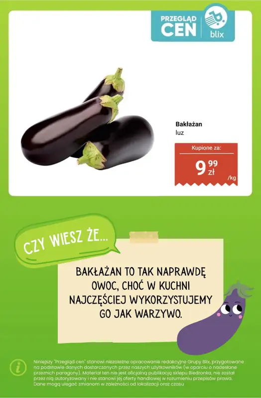 Biedronka - gazetka promocyjna Owoce i warzywa - przegląd cen i ciekawostki od poniedziałku 29.06 do soboty 04.07 - strona 9