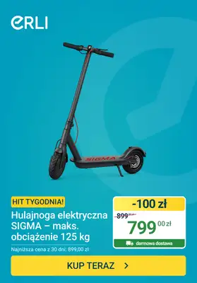 ERLI - gazetka promocyjna Hit tygodnia - Hulajnoga elektryczna od poniedziałku 29.06 do niedzieli 05.07