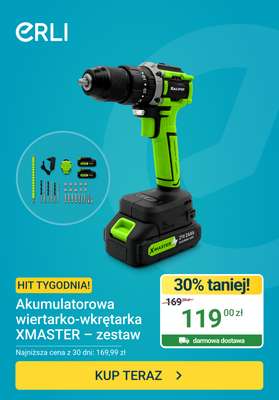 ERLI - gazetka promocyjna Hit tygodnia - Wiertarko-wkrętarka od środy 01.07 do niedzieli 05.07