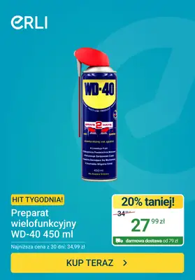 ERLI - gazetka promocyjna Hit tygodnia - Preparat WD-40 od piątku 03.07 do niedzieli 05.07