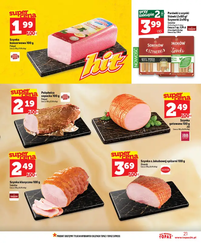 TOPAZ - gazetka promocyjna Nowa gazetka od czwartku, 02.07 od czwartku 02.07 do środy 08.07 - strona 21
