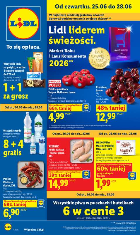 Lidl - gazetka promocyjna Oferta od czwartku od czwartku 25.06 do niedzieli 28.06