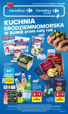 Carrefour - gazetka promocyjna Gazetka Kuchnia śródziemnomorska od poniedziałku 29.06 do soboty 11.07