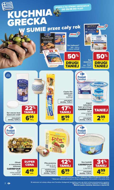 Carrefour - gazetka promocyjna Gazetka Kuchnia śródziemnomorska od poniedziałku 29.06 do soboty 11.07 - strona 2