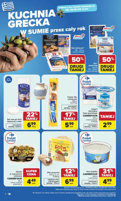 Carrefour Market - gazetka promocyjna Gazetka Kuchnia śródziemnomorska od poniedziałku 29.06 do soboty 11.07 - strona 2