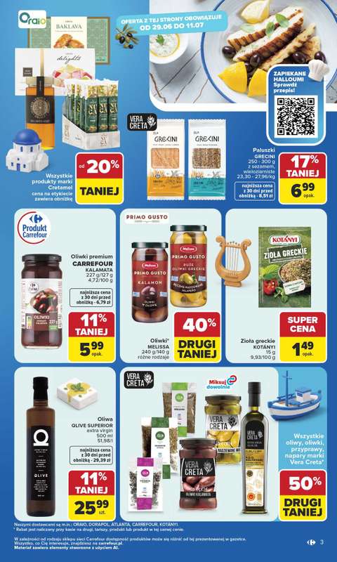 Carrefour Market - gazetka promocyjna Gazetka Kuchnia śródziemnomorska od poniedziałku 29.06 do soboty 11.07 - strona 3