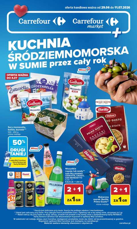 Carrefour Market - gazetka promocyjna Gazetka Kuchnia śródziemnomorska od poniedziałku 29.06 do soboty 11.07